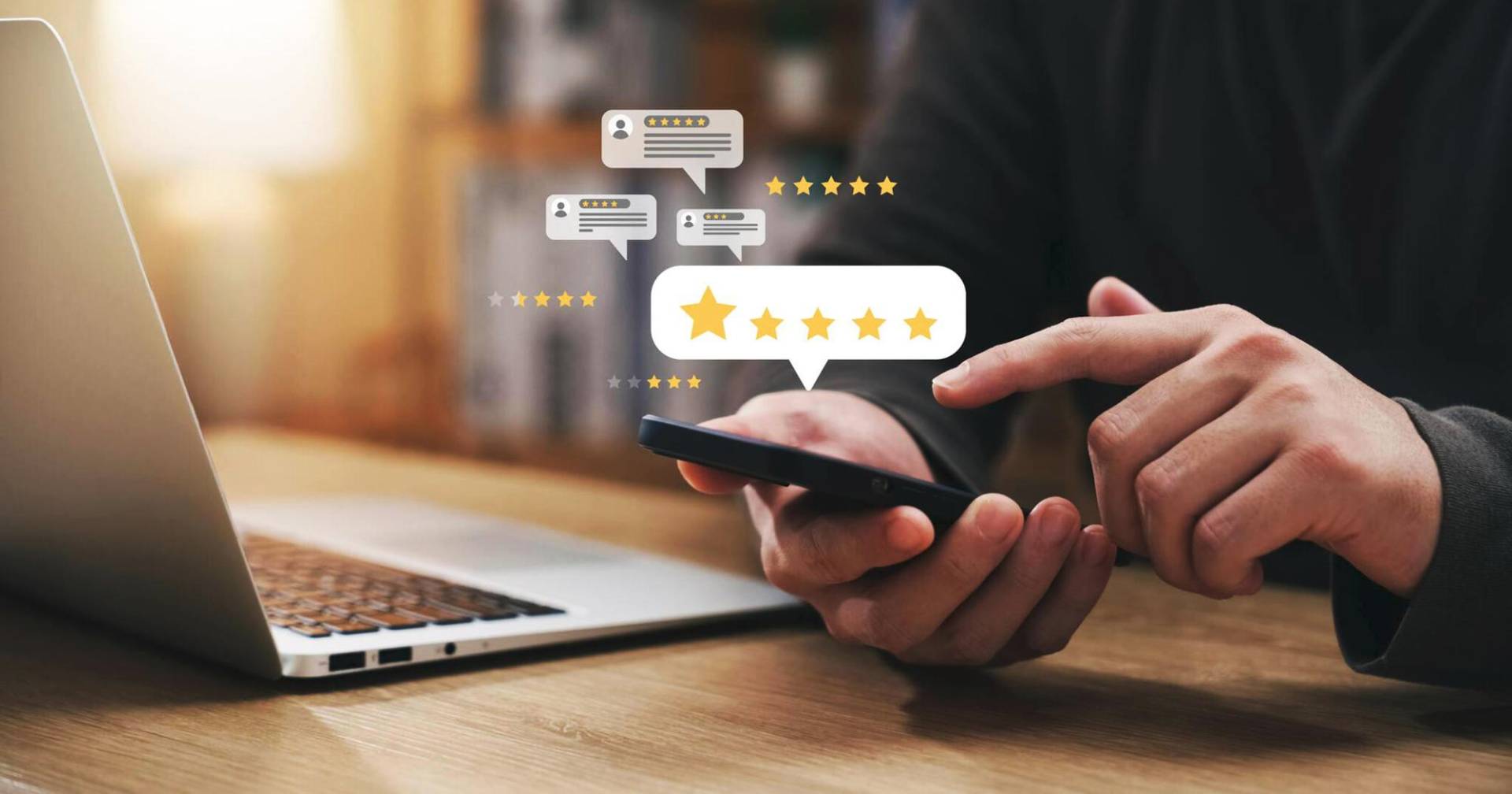 person giving review